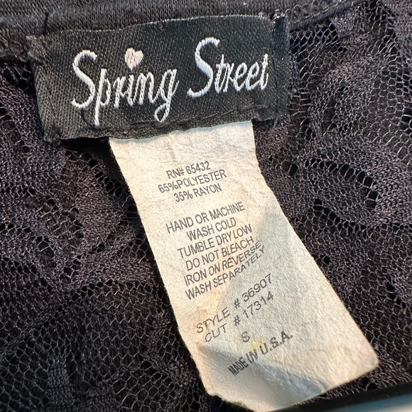 Spring Street Black Lace-Inset Racerback Tank ~ Small - Picture 6 of 8